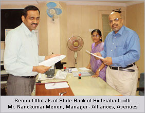 Senior Officials of State Bank of Hyderabad with Mr. Nandkumar Menon, Manager - Alliances, Avenues
